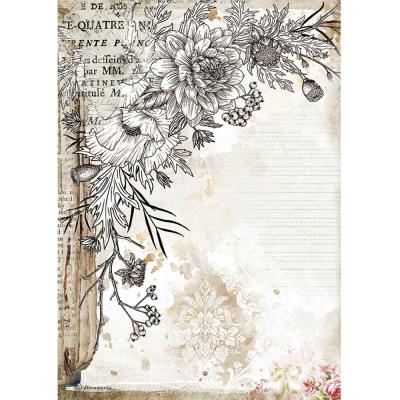 Stamperia Romantic Journal Reispapier - Stylized Flower